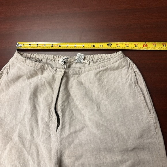 L.L. Bean Pants Womens Size 12 Reg. Linen Capris Stretch Boho Summer Wide Leg - Picture 6 of 9